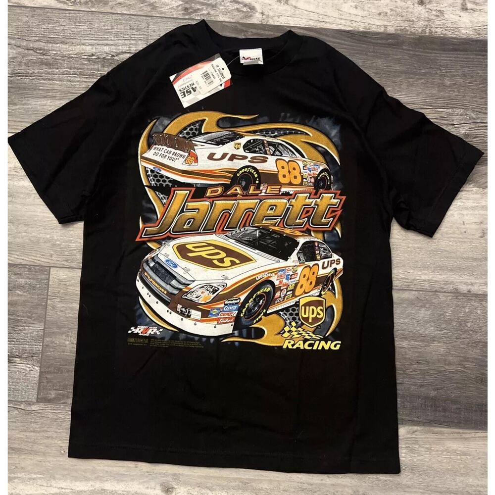 NWT Vintage AOP Dale Jarrett #88 UPS Chase Authentic NASCAR Tee Shirt L Graphic